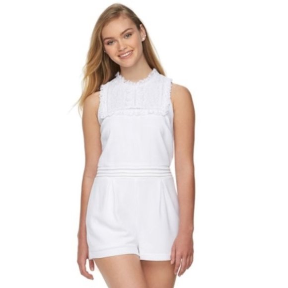 DISNEY ALICE THROUGH THE LOOKING GLASS WHITE LACE TRIM ROMPER LARGE - Picture 1 of 10